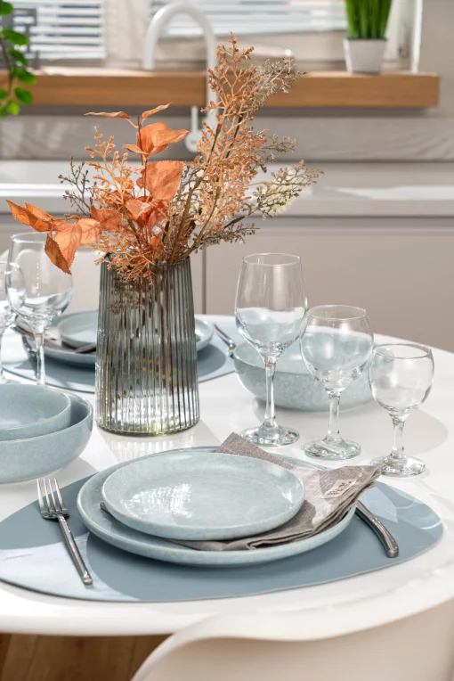 Тарілка обідня Ardesto Loreto, 27см, порцеляна, блакитний