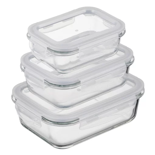 Контейнер для зберігання харчових продуктів Ardesto Gemini 1.06л, боросилікатне скло, пластик, прямокутний, прозорий
