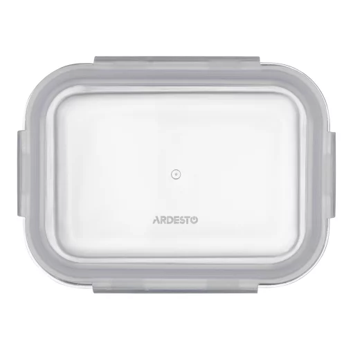 Контейнер для зберігання харчових продуктів Ardesto Gemini 0.66л, боросилікатне скло, пластик, прямокутний, прозорий