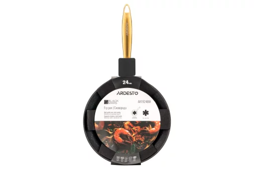 Сковорода Ardesto Black Mars Sparkle, 24см, алюміній, чорний