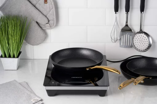 Сковорода Ardesto Black Mars Sparkle, 24см, алюміній, чорний