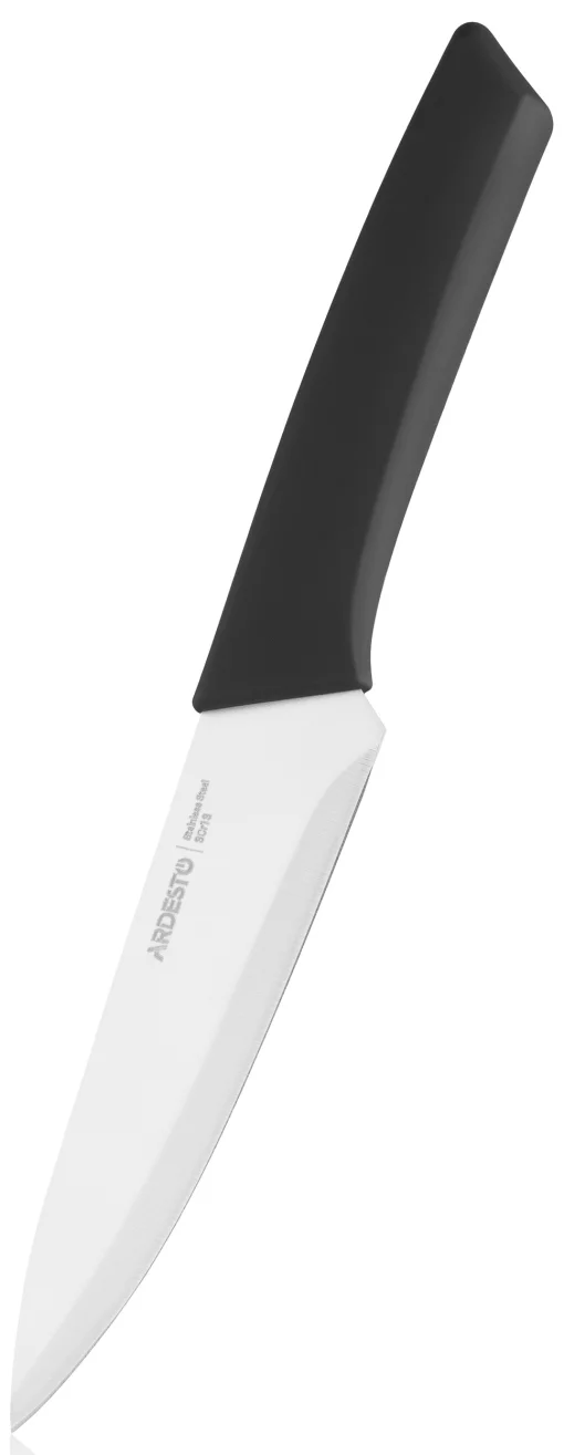 Кухонний ніж кухарський Ardesto Gemini Gourmet, 15.5см, нержавіюча сталь, пластик, чорний