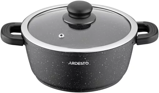 Каструля зі скляною кришкою Ardesto Gemini Anzio, 2.5л, алюміній, чорний