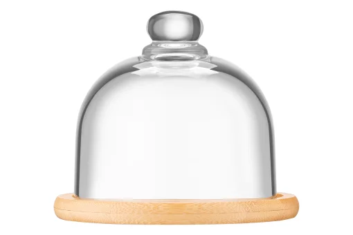 Блюдо з кришкою Ardesto, 12см, бамбук, скло, прозорий