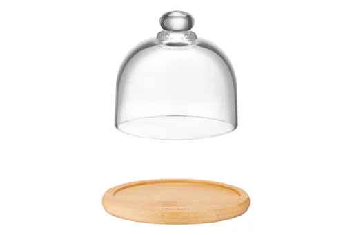 Блюдо з кришкою Ardesto, 12см, бамбук, скло, прозорий