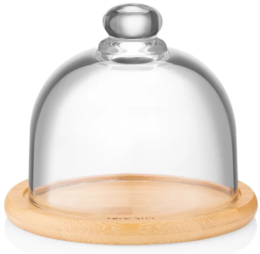 Блюдо з кришкою Ardesto, 12см, бамбук, скло, прозорий