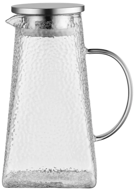 Глечик з кришкою Ardesto, 1500мл, боросилікатне скло, нержавіюча сталь, прозорий