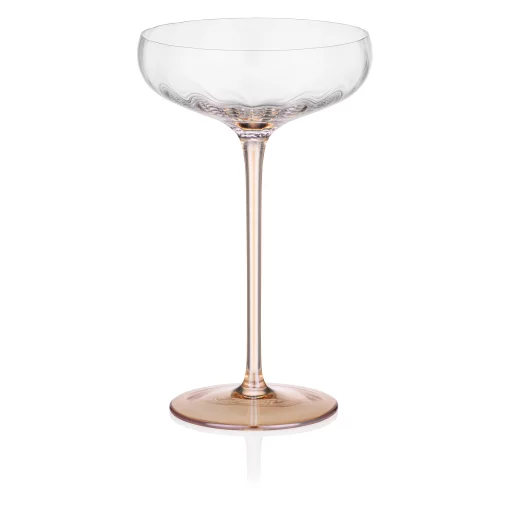 Набір келихів для шампанського Ardesto Black Mars Amber 200мл, 2шт, скло, прозоро-золотистий