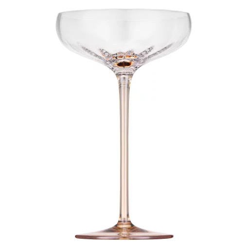 Набір келихів для шампанського Ardesto Black Mars Amber 200мл, 2шт, скло, прозоро-золотистий