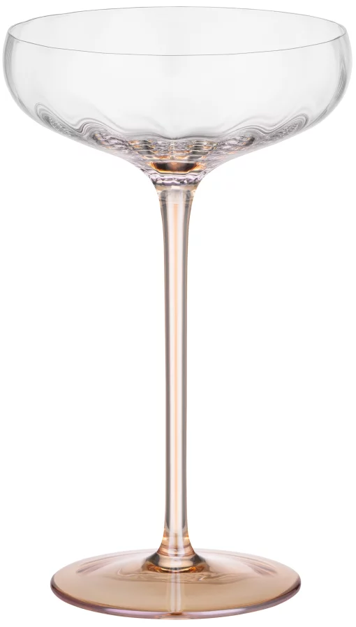 Набір келихів для шампанського Ardesto Black Mars Amber 200мл, 2шт, скло, прозоро-золотистий