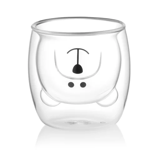 Набір чашок з подвійними стінками Ardesto Animals, 250мл, 2шт, боросилікатне скло, прозорий