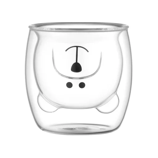 Набір чашок з подвійними стінками Ardesto Animals, 250мл, 2шт, боросилікатне скло, прозорий