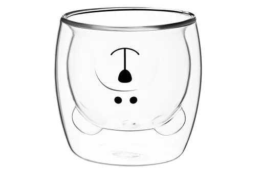 Набір чашок з подвійними стінками Ardesto Animals, 250мл, 2шт, боросилікатне скло, прозорий