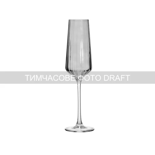 Набір келихів для шампанського Ardesto Black Mars Alcor 270мл, 2шт, скло, сірий