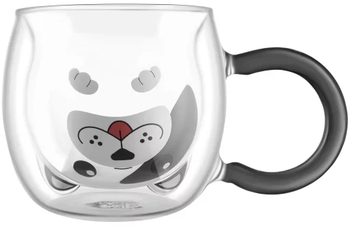 Набір чашок з подвійними стінками Ardesto Animals 280мл, 2шт, боросилікатне скло, прозорий