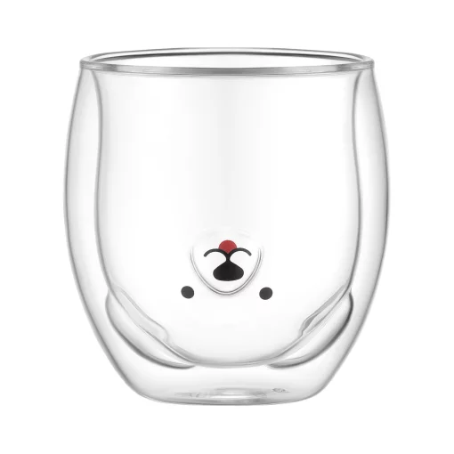 Набір чашок з подвійними стінками Ardesto Animals, 300мл, 2шт, боросилікатне скло, прозорий