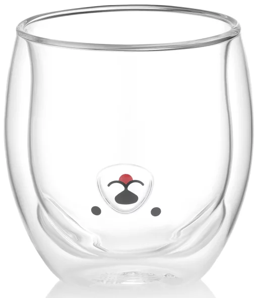 Набір чашок з подвійними стінками Ardesto Animals, 300мл, 2шт, боросилікатне скло, прозорий