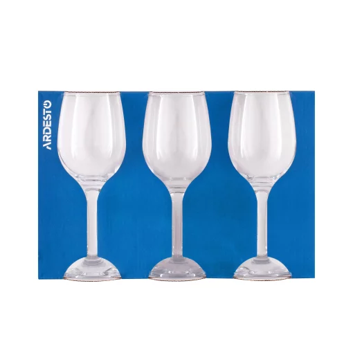 Набір келихів для вина Ardesto Gloria, 300мл, 3шт, скло, прозорий