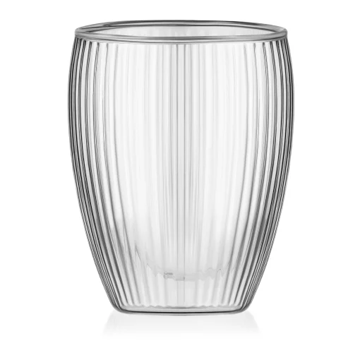 Набір чашок з подвійними стінками Ardesto 350мл, 2шт, боросилікатне скло, прозорий