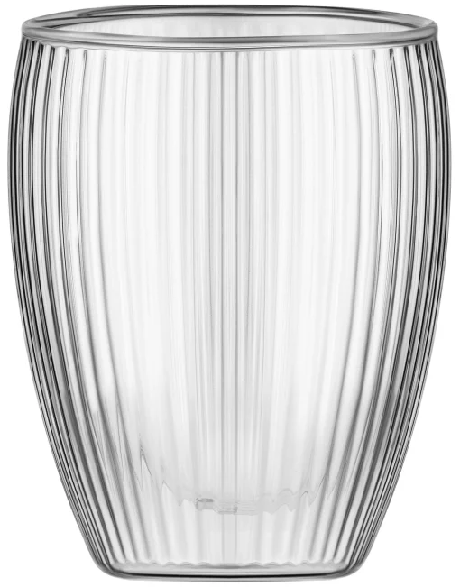 Набір чашок з подвійними стінками Ardesto 350мл, 2шт, боросилікатне скло, прозорий