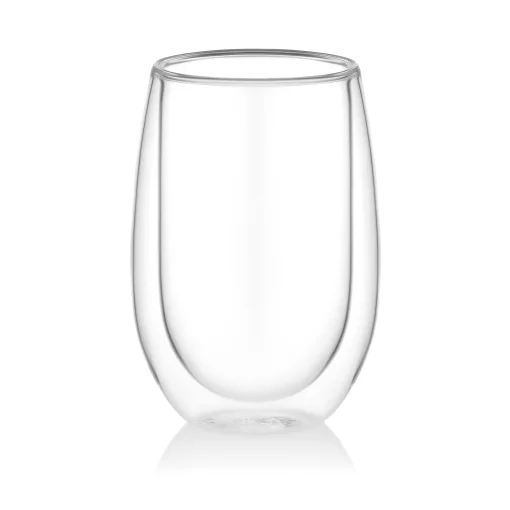 Набір чашок з подвійними стінками Ardesto, 350мл, 2шт, боросилікатне скло, прозорий