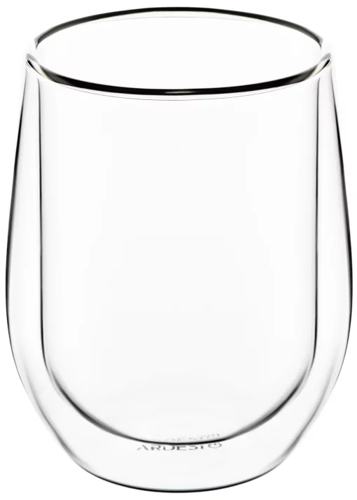 Набір чашок з подвійними стінками Ardesto, 320мл, 2шт, боросилікатне скло, прозорий