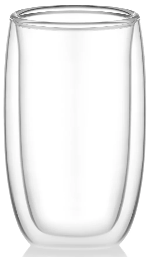 Набір чашок з подвійними стінками Ardesto, 380мл, 2шт, боросилікатне скло, прозорий