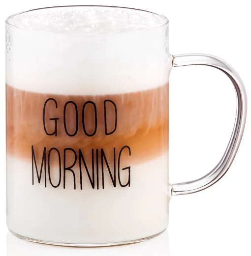 Набір чашок з ручками Ardesto Good Morning , 420мл, 2шт, боросилікатне скло, прозорий