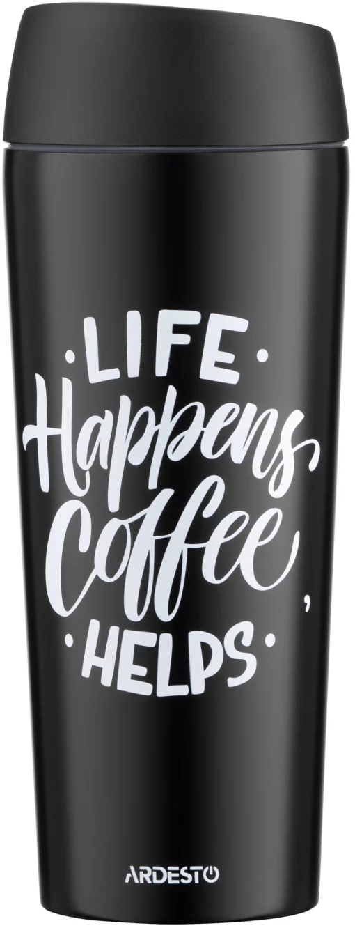 Термокухоль Ardesto Coffee Time, 450мл, нержавіюча сталь, чорний