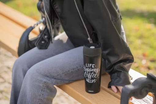 Термокухоль Ardesto Coffee Time, 450мл, нержавіюча сталь, чорний