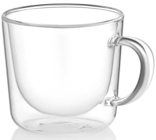 Набір чашок з ручками і подвійними стінками Ardesto, 450мл, 2шт, боросилікатне скло, прозорий