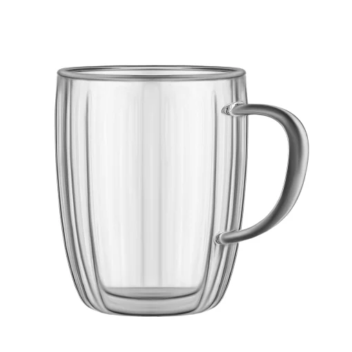 Набір чашок з ручками і подвійними стінками Ardesto 450мл, 2шт, боросилікатне скло, прозорий