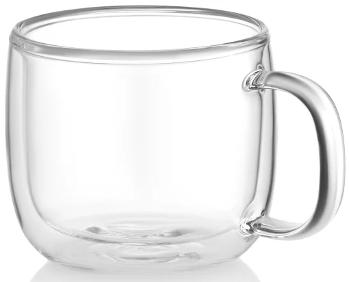 Набір чашок з ручками і подвійними стінками Ardesto, 450мл, 2шт, боросилікатне скло, прозорий