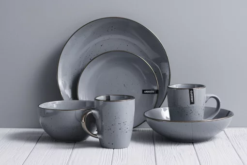 Тарілка десертна Ardesto Bagheria Grey, 19см, кераміка, сірий