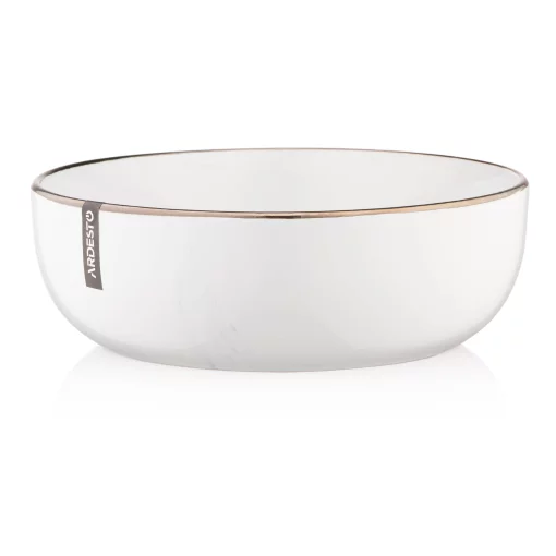 Тарілка супова Ardesto Marmo, 19см, кераміка, білий