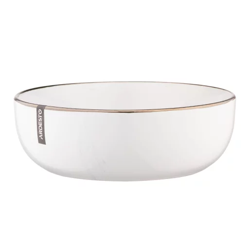 Тарілка супова Ardesto Marmo, 19см, кераміка, білий