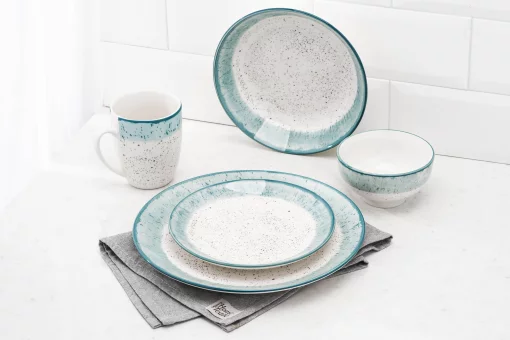 Тарілка десертна Ardesto Siena, 19см, порцеляна, біло-блакитний