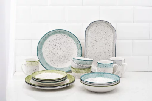 Тарілка десертна Ardesto Siena, 19см, порцеляна, біло-блакитний