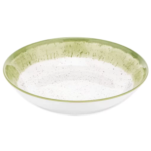 Тарілка супова Ardesto Siena, 20см, порцеляна, біло-зелений