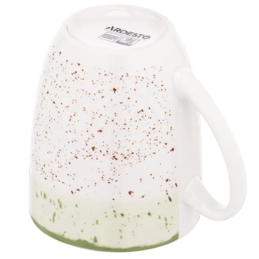 Чашка Ardesto Siena, 360мл, порцеляна,  біло-зелений