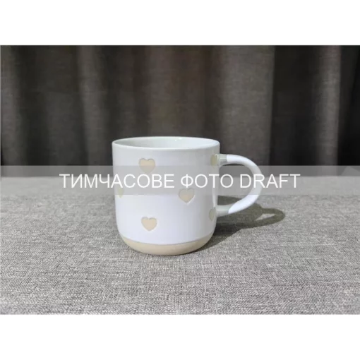 Чашка Ardesto Heart, 420мл, кераміка, білий