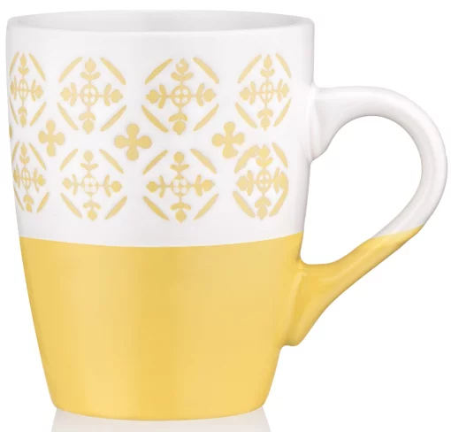 Чашка Ardesto Ornament, 320мл, кераміка, жовто-білий