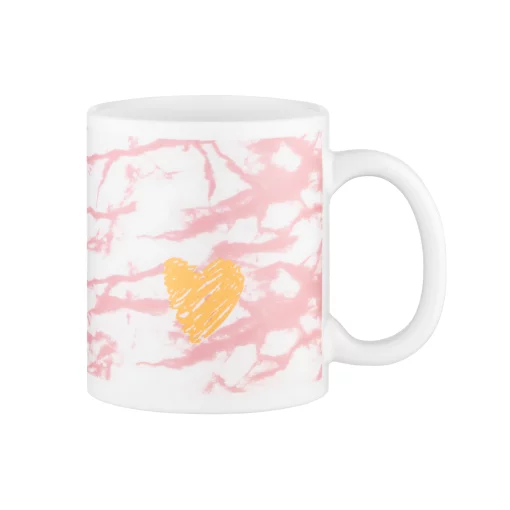 Чашка Ardesto Hello, 330мл, кераміка, біло-рожевий