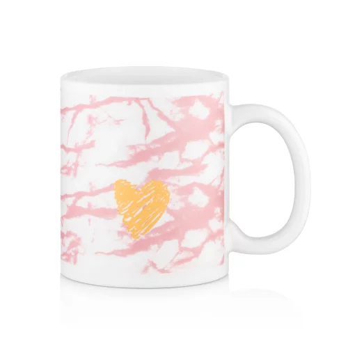 Чашка Ardesto Hello, 330мл, кераміка, біло-рожевий