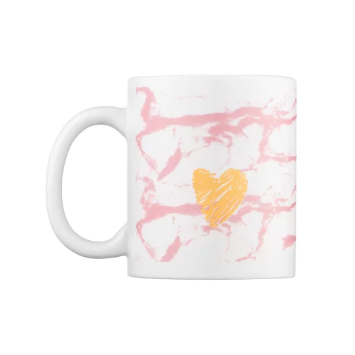 Чашка Ardesto Hello, 330мл, кераміка, біло-рожевий