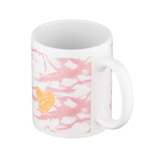 Чашка Ardesto Hello, 330мл, кераміка, біло-рожевий