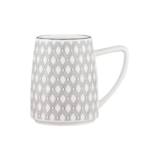 Чашка Ardesto Lamberto, 360мл, порцеляна, біло-сірий