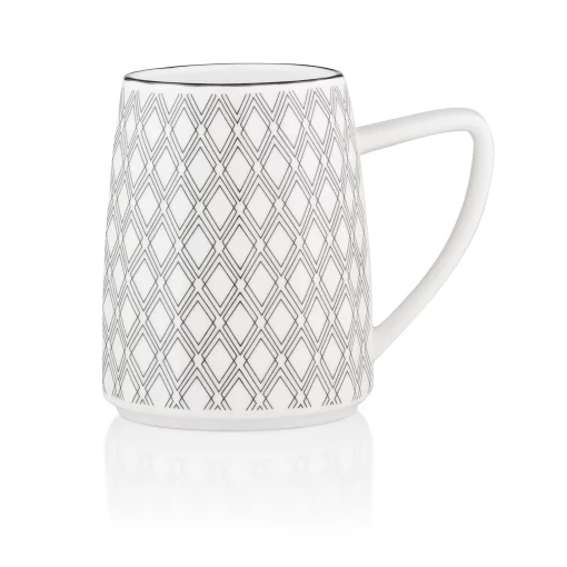 Чашка Ardesto Lamberto, 360мл, порцеляна, біло-сірий