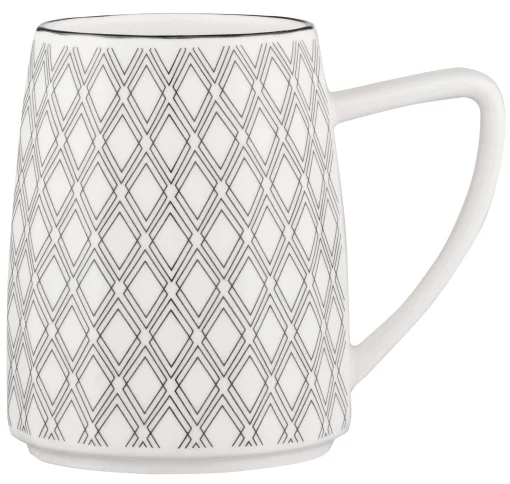Чашка Ardesto Lamberto, 360мл, порцеляна, біло-сірий