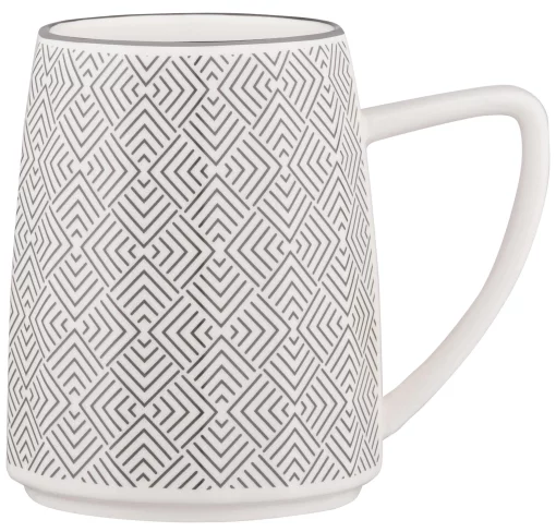 Чашка Ardesto Lamberto, 360мл, порцеляна, біло-сірий